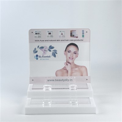 LED 2-lager Hudvård Eterisk olja Akryl Display Stand